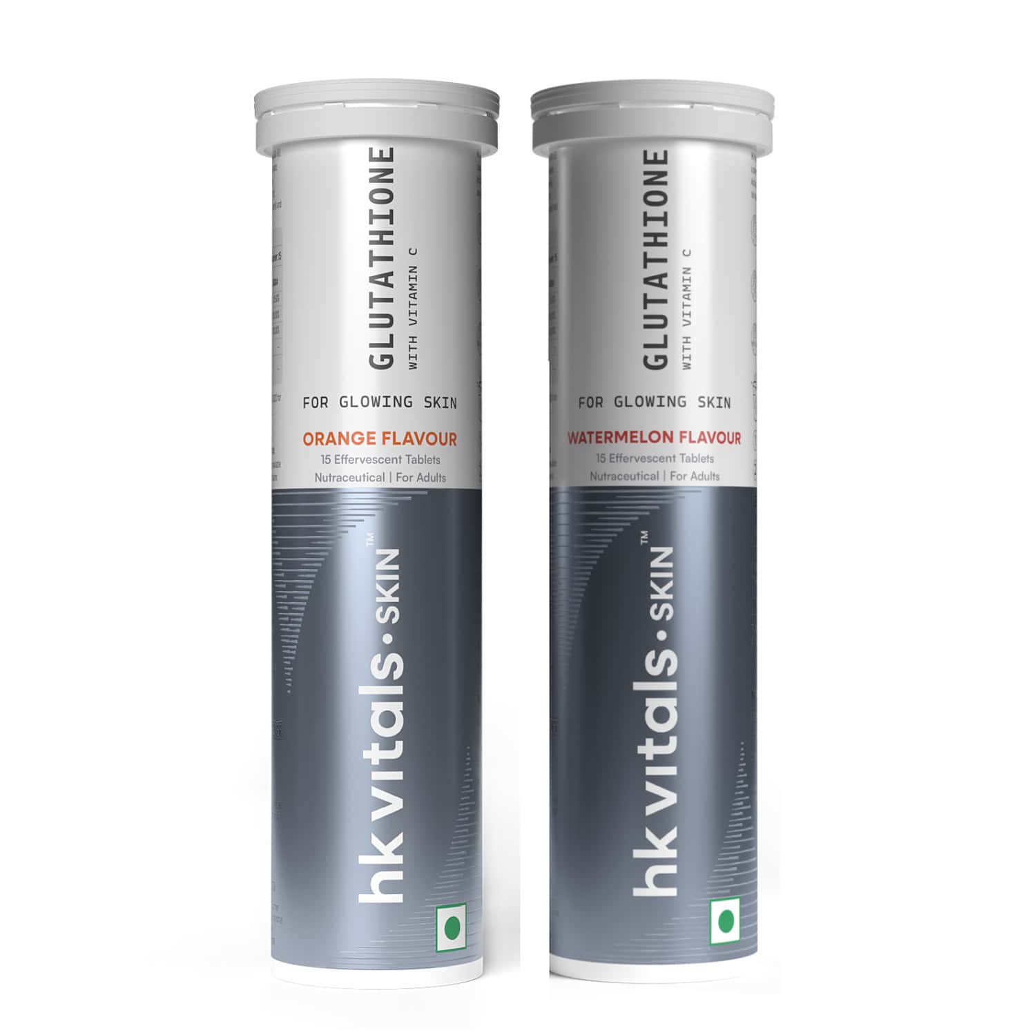 Healthkart Hk Vitals Glutathione - 15 Effervescent Tablets | Orange & Watermelon Flavour (Pack Of 2)