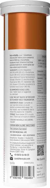 Hk Vitals Glutathione | L-Glutathione Effervescent Tablet | Orange & Watermelon | 15N