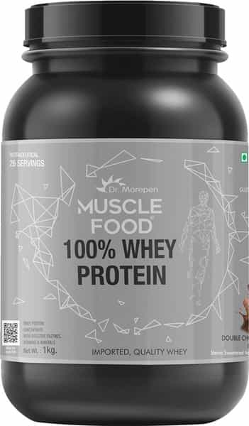 Dr. Morepen Muscle Food 100% Whey Protein | With Digestive Enzymes | Chocolate | Powder | 1 Kg