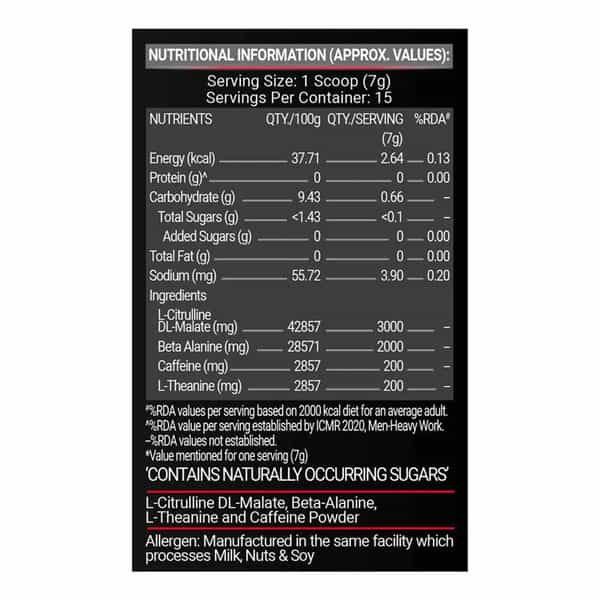 Muscleblaze Pre Workout 200 Xtreme (Strawberry Watermelon Ice | 15 Servings | 105G)