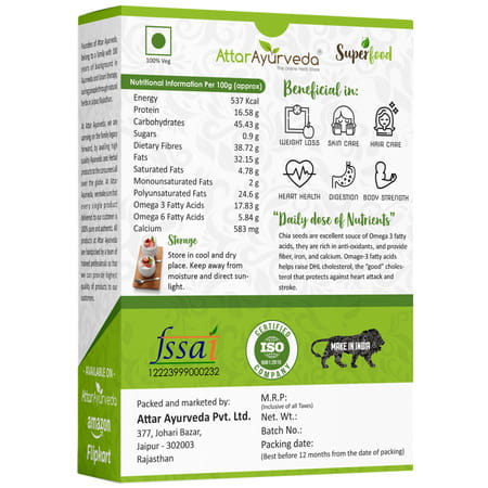 Attar Ayurveda Chia Seeds 250 Grams