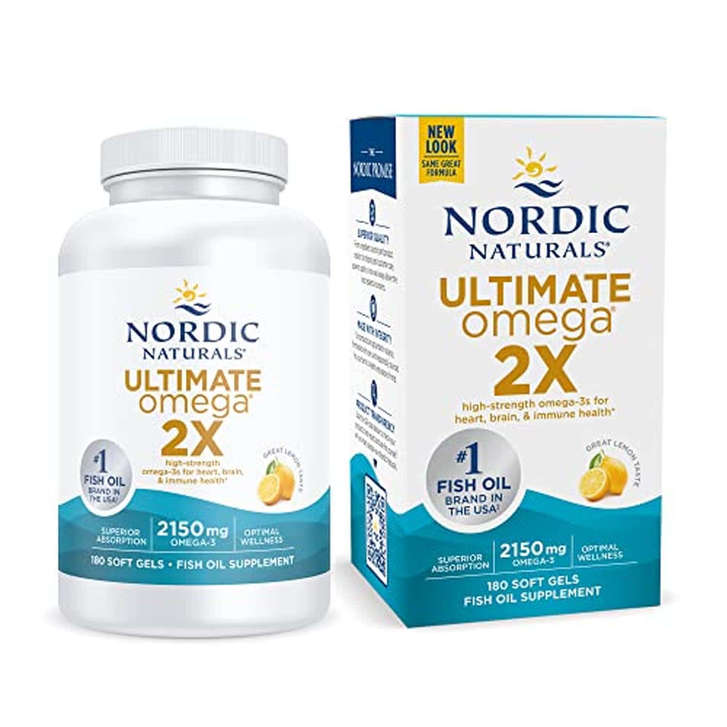 Nordic Naturals Ultimate Omega 2x 2150 Mg Omega 3 Fish Oil + Epa And Dha For Men & Women 180softgels