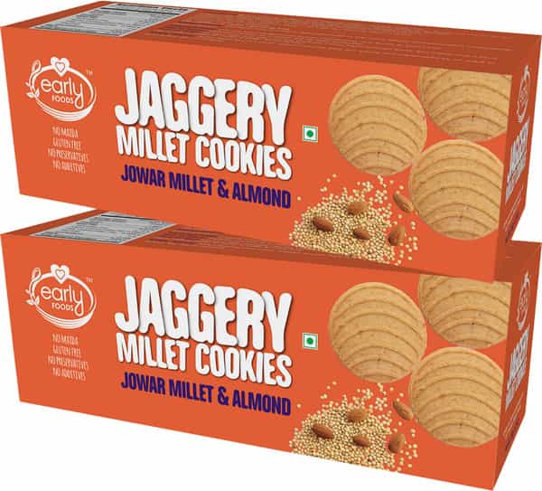 Early Foods Pack Of 2 - Jowar Almond Jaggery Cookies 150G X 2