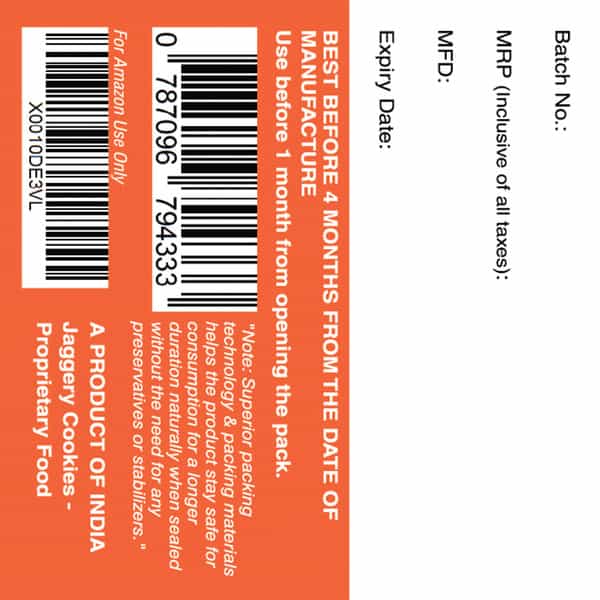 Early Foods Pack Of 2 - Jowar Almond Jaggery Cookies 150G X 2