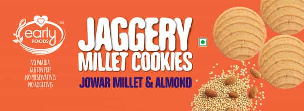Early Foods Pack Of 2 - Jowar Almond Jaggery Cookies 150G X 2