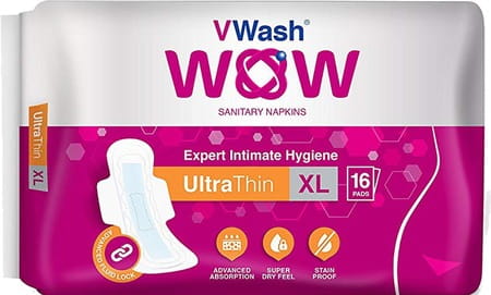 Vwash Wow Ultra Thin Size Xl Sanitary Pads Pack Of 16