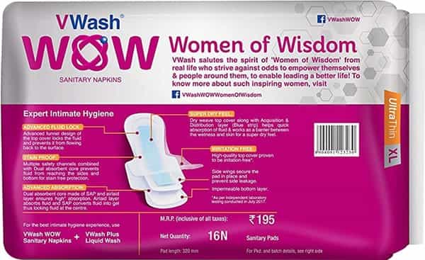 Vwash Wow Ultra Thin Size Xl Sanitary Pads Pack Of 16