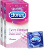 Durex Extra Ribbed Condoms For Men - 10 Count (Pack Of 2)