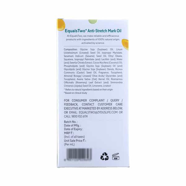 Equalstwo | 100% Natural | Anti Stretch Mark Oil | Bottle 200 Ml
