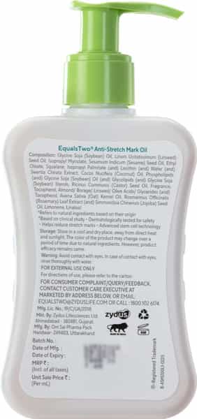 Equalstwo | 100% Natural | Anti Stretch Mark Oil | Bottle 200 Ml