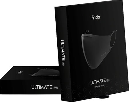 Frido Ultimate Pro Copper Treated Mask|Nose Clip|Ear Loop|Washable|Imported|Large Size (Pack Of 2)