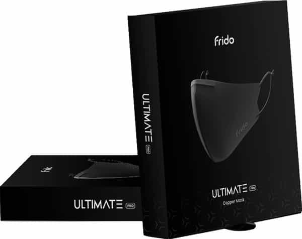 Frido Ultimate Pro Copper Treated Mask|Nose Clip|Ear Loop|Washable|Imported|Large Size (Pack Of 2)