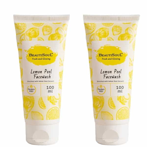 Beautisoul Lemon Peel Facewash With Lemon Peel | Vetiver Root And Aloe Vera | Skin Brightening|