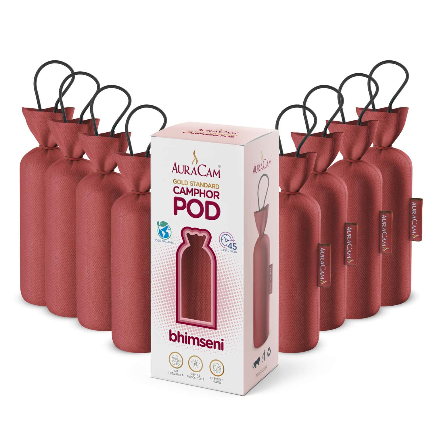 Auracam Gold Standard Camphor Pod Cone Bhimseni- Set Of 8