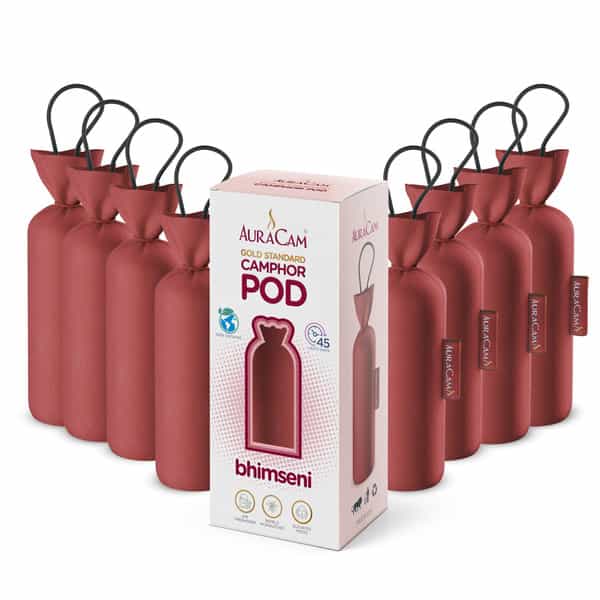 Auracam Gold Standard Camphor Pod Cone Bhimseni- Set Of 8