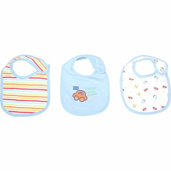 Meemee Baby Absorbent Weaning Bibs (Blue)