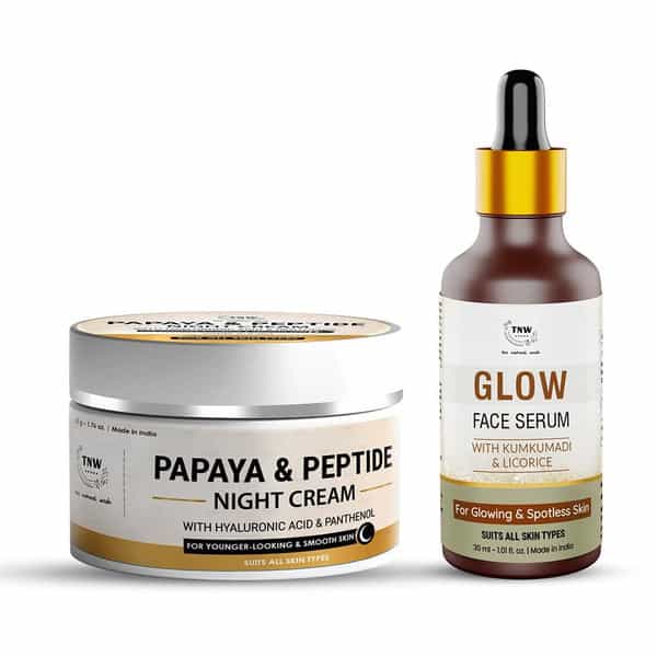 Tnw The Natural Wash Combo With Papaya & Peptide Night Cream & Glow Face Serum