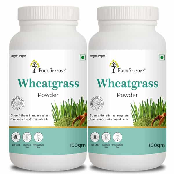 Four Seasons Wheatgrass Powder 100G| Boost Immunity & Energy, Detox | Healthy Metabolism (Pack Of 2)