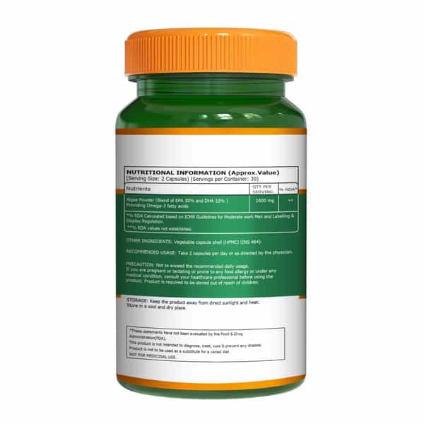 Pure Nutrition Vegan Omega - Epa + Dha Plant-Based Omega - 60 Veg Capsules