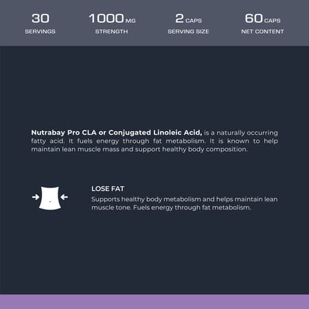 Nutrabay Pro Cla (Conjugated Linoleic Acid) - 1000mg - 60 Capsules