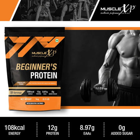 Musclexp Beginner's Protein Chocolate Fudge 1Kg Pouch (2.2 Lb)