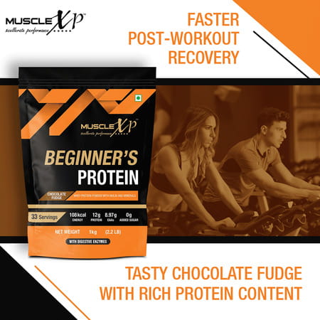 Musclexp Beginner's Protein Chocolate Fudge 1Kg Pouch (2.2 Lb)