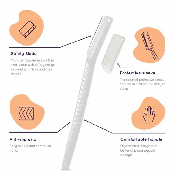 Sanfe Glide Face Razor For Painfree Facial Hair Removal (2 Units)- Upper Lips Chin Peach Fuzz