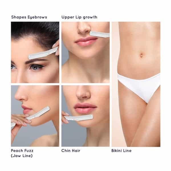 Sanfe Glide Face Razor For Painfree Facial Hair Removal (2 Units)- Upper Lips Chin Peach Fuzz