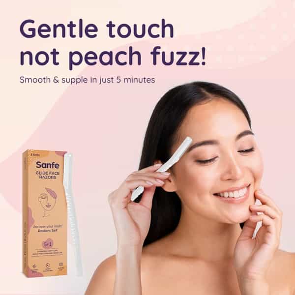Sanfe Glide Face Razor For Painfree Facial Hair Removal (2 Units)- Upper Lips Chin Peach Fuzz