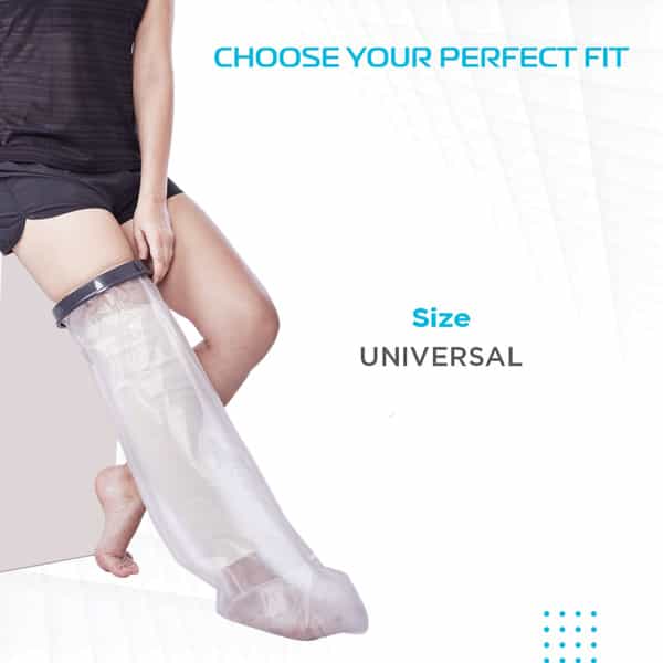 Vissco Cast Cover (Upto Thigh) - Protects Bandage From Water Exposure During Bath & Shower (Grey)