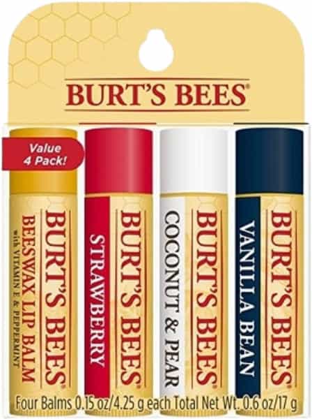 Burt's Bees Beeswax Lip Balm Set | Assorted Flavours | Pack Of 4