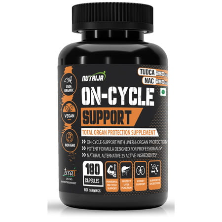 Nutrija On Cycle Support With Tudca, Cordyceps - Support Liver, Kidney, Heart, Dht Blocker (180n)
