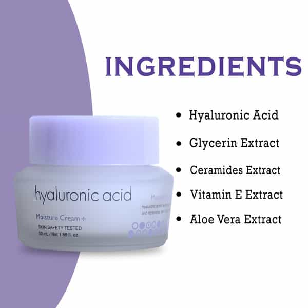 It's Skin Hyaluronic Acid Moisture Cream - Korean Skincare - For Moisturisation - Hydration - 50Ml