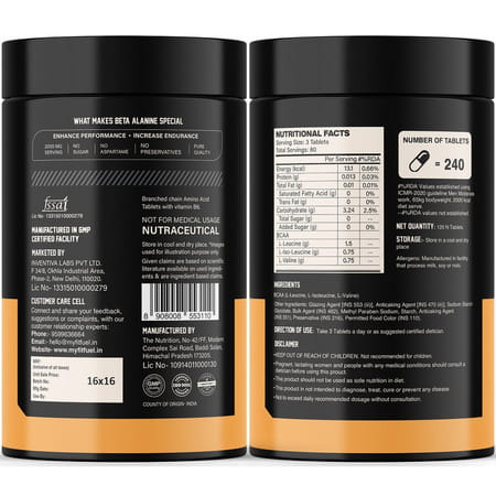 Myfitfuel Advance Bcaa (2:1:1) Plus (1000 Mg) 240 Tablets