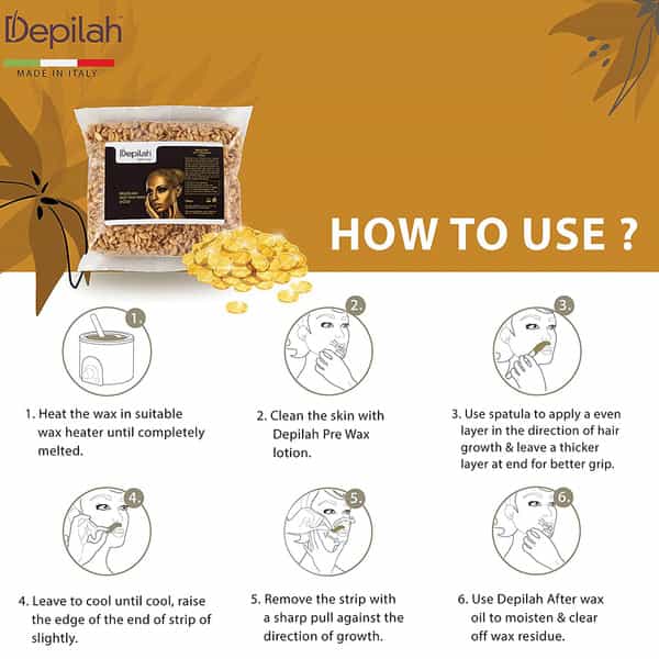 Depilah Brazilian Hot Film Wax Gold - 500 Gram Golden Stripless Wax