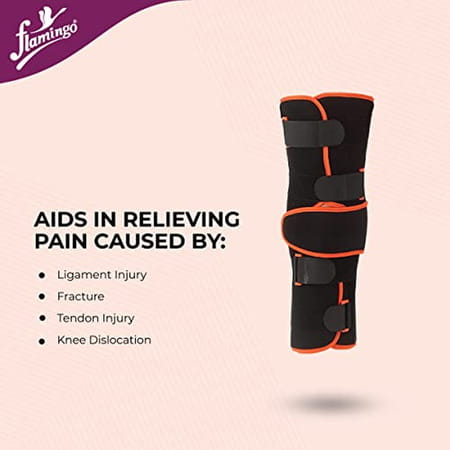 Flamingo Knee Immobilizer Brace-Long For Knee Pain | Color-Beige | Size-M
