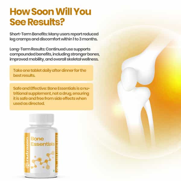 Nutrazen Bone Essentials Calcium | Vitamin D & K2 | Phosphorus | Magnesium | Zinc | 30 Tablets