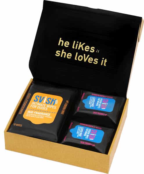Svish On The Go Him & Her Intimate Hygiene Wipes | Unisex | Oud & Cucumber Fragrance (8X10 Pulls)