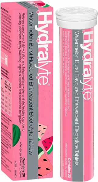 Hydralyte Effervescent Electrolyte Tablets | Adults | Watermelon | 20 Tablets