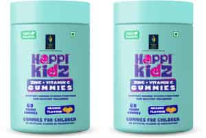 Happi Kidz - Zinc + Vitamin C Gummies For Immune Support | Orange Flavor - 60n (pack Of 2)
