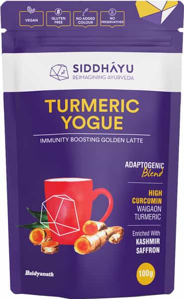 Siddhayu Turmeric Yogue (By Baidyanath) Spiced Latte Mix I Immunity Booster| Saffron Turmeric 100Gm