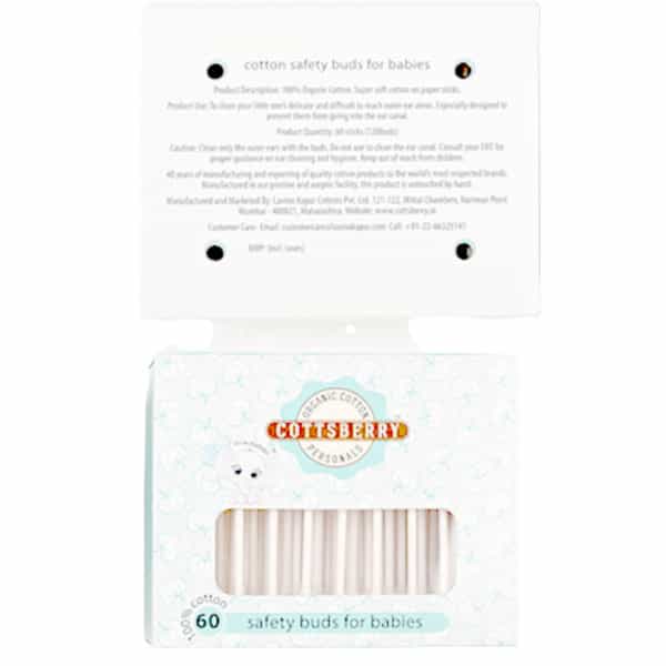 Cottsberry Safety Baby Cotton Ear Buds 60 No's