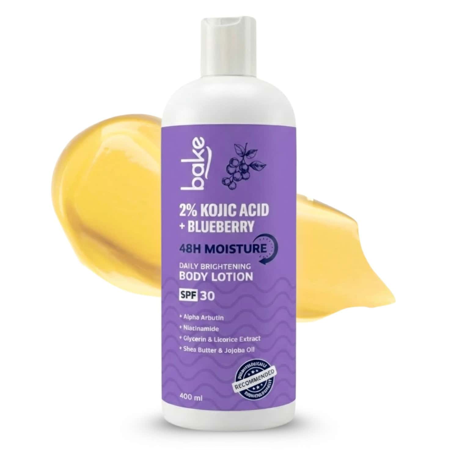Bake 2% Kojic Acid + Blueberry Body Lotion Spf 30 | Dark Spots & Uneven Skin | 400ml