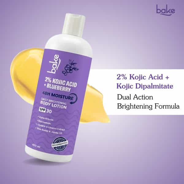 Bake 2% Kojic Acid + Blueberry Body Lotion Spf 30 | Dark Spots & Uneven Skin | 400Ml