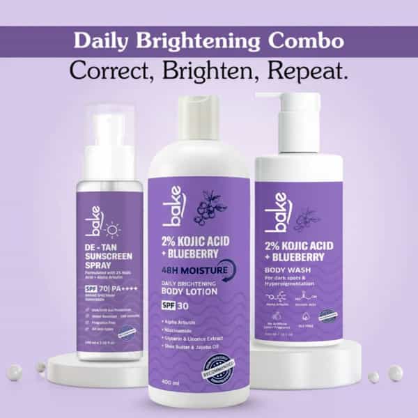 Bake 2% Kojic Acid + Blueberry Body Lotion Spf 30 | Dark Spots & Uneven Skin | 400Ml