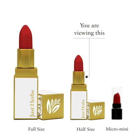 Just Herbs Ayurvedic Lipstick-05 Deep Red (Half - Size)