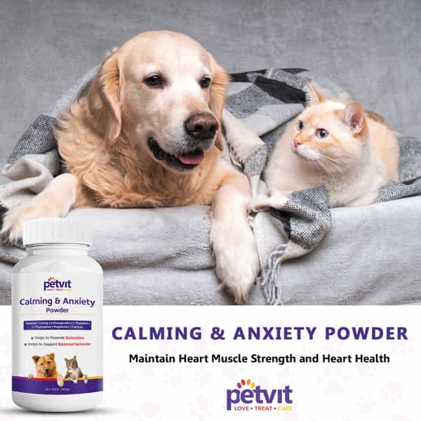 Petvit Calming & Anxiety Powder - All Breeds Of Dogs & Cats 100Gm