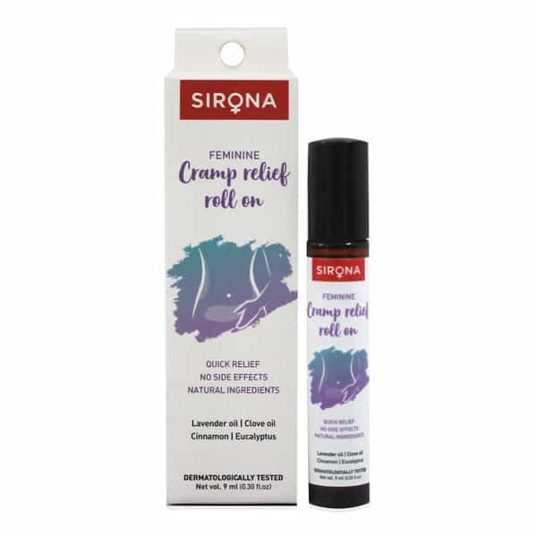 Sirona Menstrual Cramp Relief Roll On For Women - 9 Ml | 100% Natural Period Pain Reliever