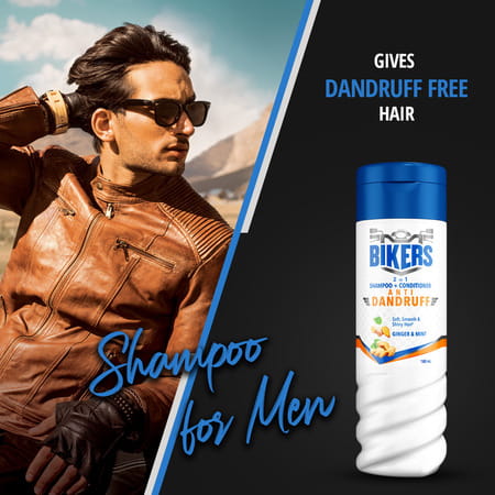 Biker'S 2-In-1 Anti Dandruff Shampoo For Men | Ginger And Mint For Conditioned Hair (340 Ml)