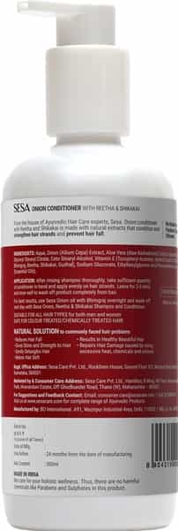 Sesa Onion Conditioner With Reetha & Shikakai - 300 Ml